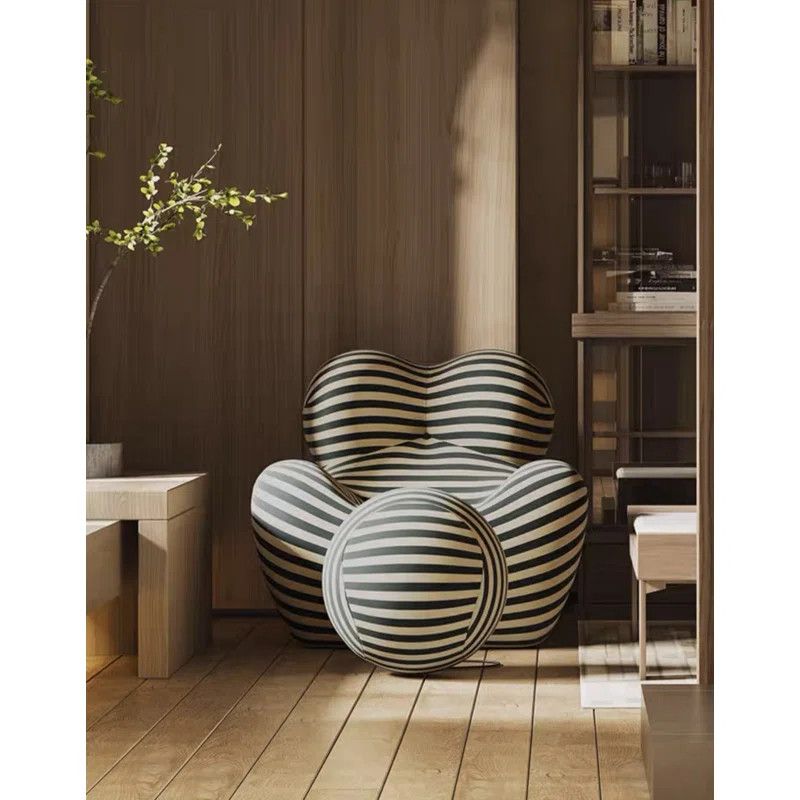 Aireal Upholstered Accent Chair with Ottoman | Wayfair North America