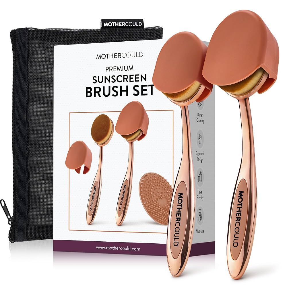 Premium Sunscreen Brush Set – Kids & Baby Sunblock Applicator with Metal Handles, Travel Bag, 2... | Amazon (US)