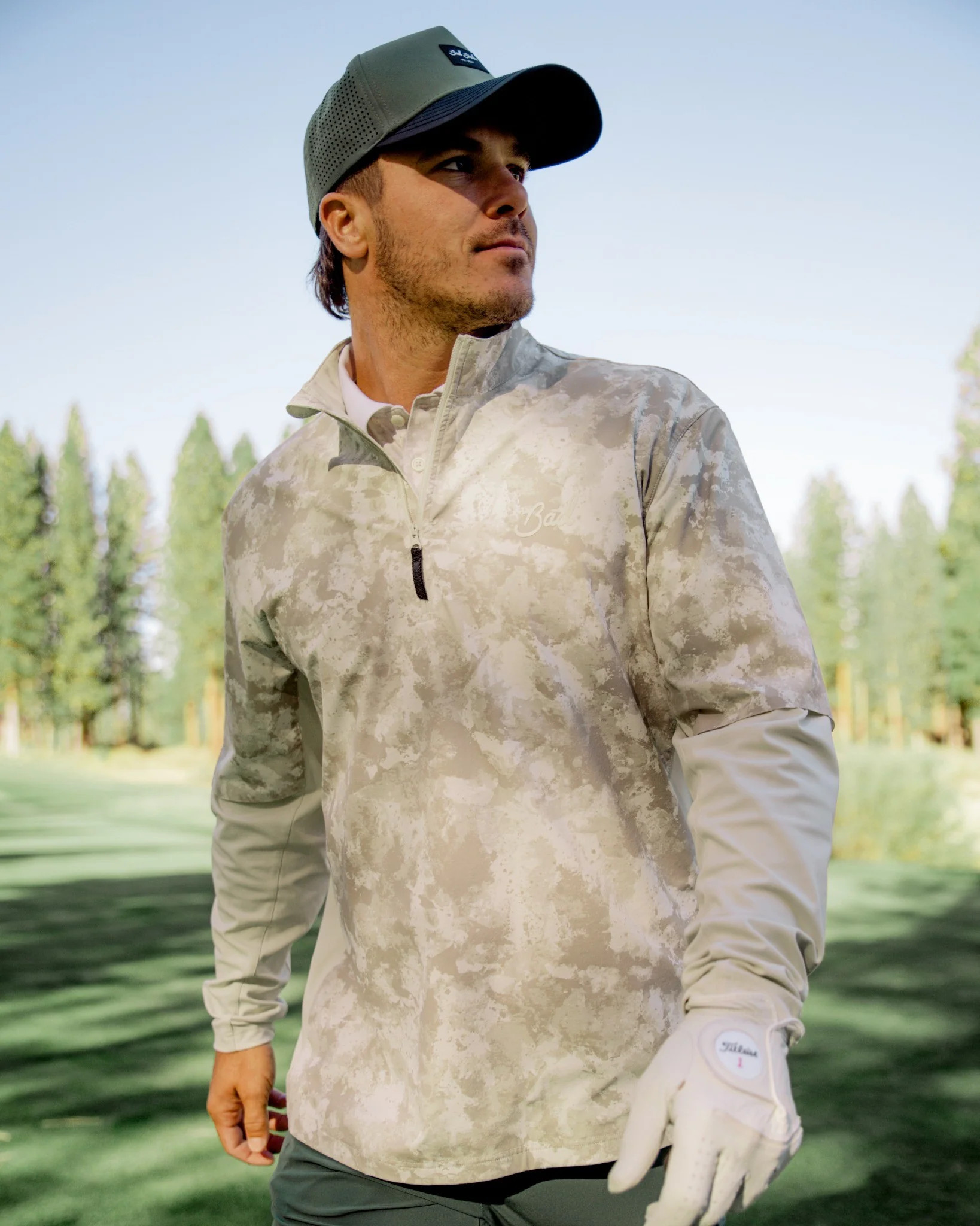 Mechanism Quarterzip - White Camo | Bad Birdie Golf