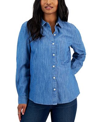 Style & Co Women's Cotton Button Up Shirt, Created for Macy's - Macy's | Macy's