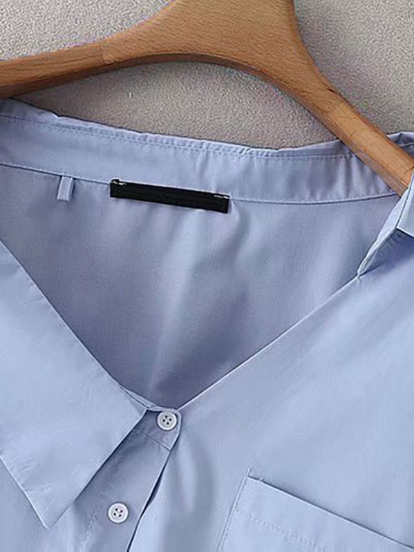 Asymmetric Neck Button Front Blouse | SHEIN