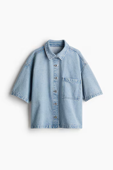 H & M - Oversized Denim Shirt - Blue | H&M (US + CA)