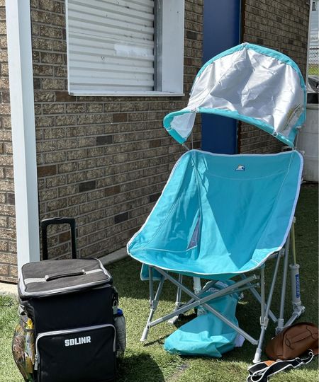 My summer essentials for any outdoor event! Rocking chair with built in sun shade umbrella with SPF in shade. 72 can HUGE cooler on wheels with a handle to pull very similar to a small carry on suitcase! 

#LTKU #LTKHome