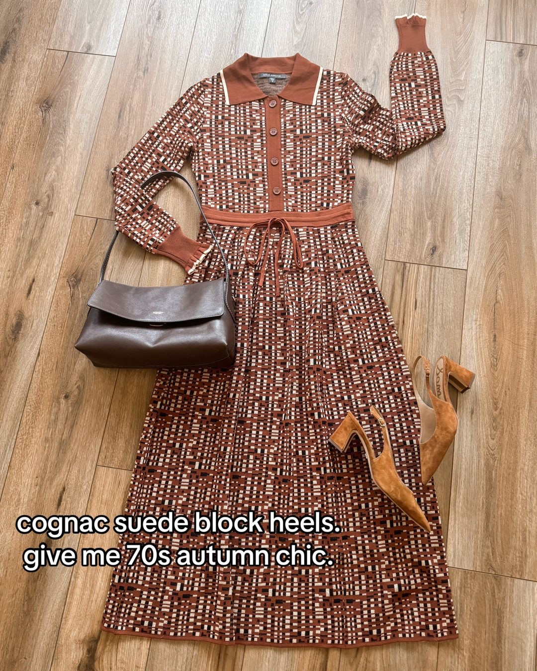 fall sweater dress. thanksgiving dress. retro sweater dress. suede heels. wearing my normal size small in dress. shoes are tts but on the tight side.

#LTKSeasonal #LTKSaleAlert #LTKootd