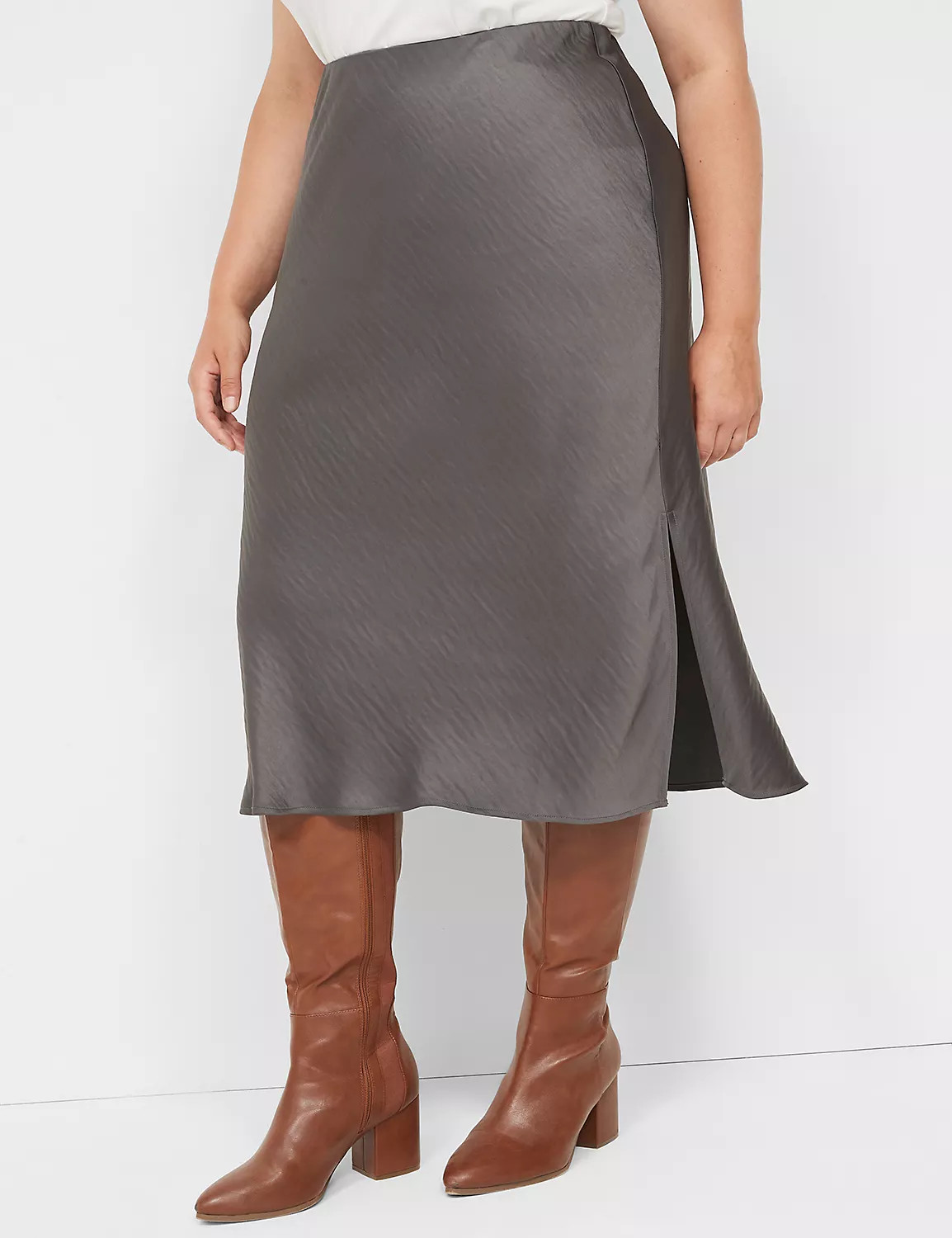 Bias-Cut Slip Satin Skirt | LaneBryant | Lane Bryant (US)