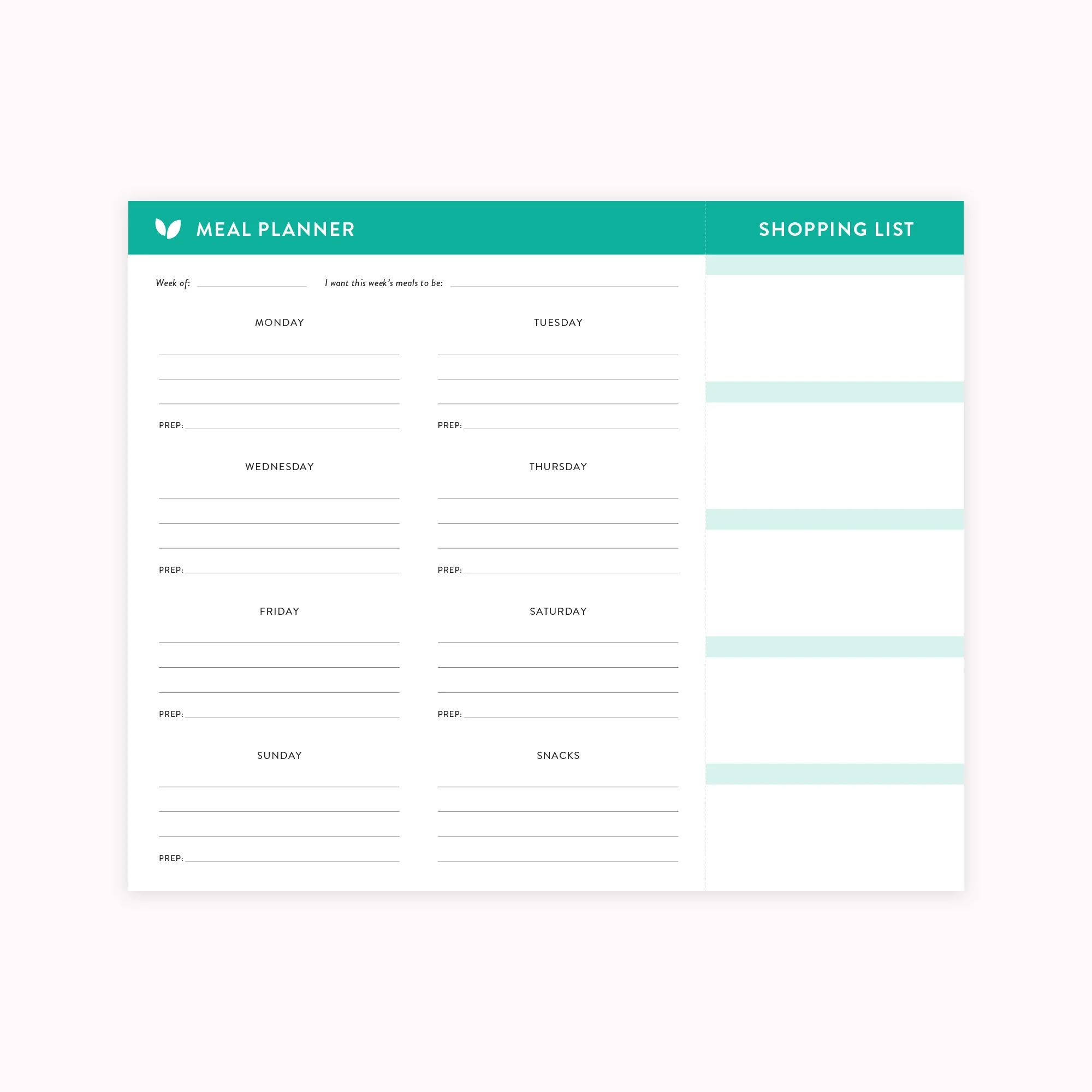 Meal Planner Notepad | Cultivate What Matters 