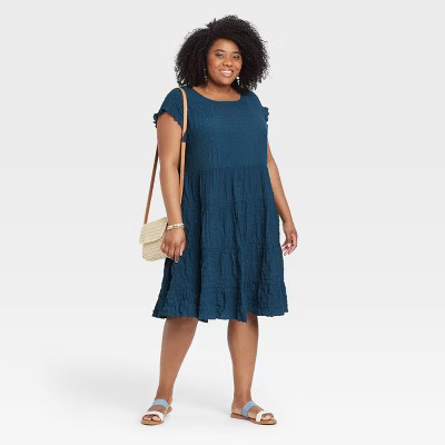 Women's Short Sleeve Babydoll Tiered Dress - Knox Rose™ | Target