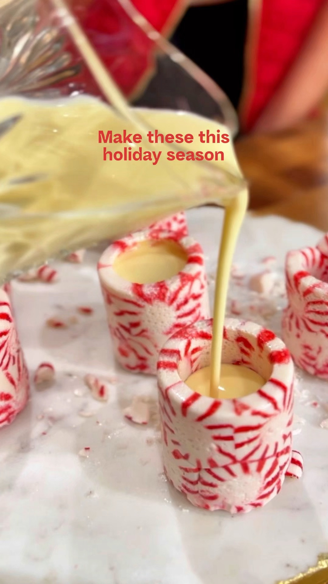 Comment MINT and I'll send you all the supplies for these easy peppermint shots. I filled mine with egg nog (you can spike it with bourbon too!)

Directions:
I filled each mold with 10 peppermints really pushing them down to ensure they were close together with two at the top. 

I baked on 350 for 20 minutes checking them occasionally. After I removed them from the oven and while they were cooling I gently pressed the tops flat with a spoon.

Once cool, remove and fill! 

Serve at your holiday party. Cheers! 

#holidayhosting #peppermintshots 

#LTKParties #LTKHoliday #LTKVideo