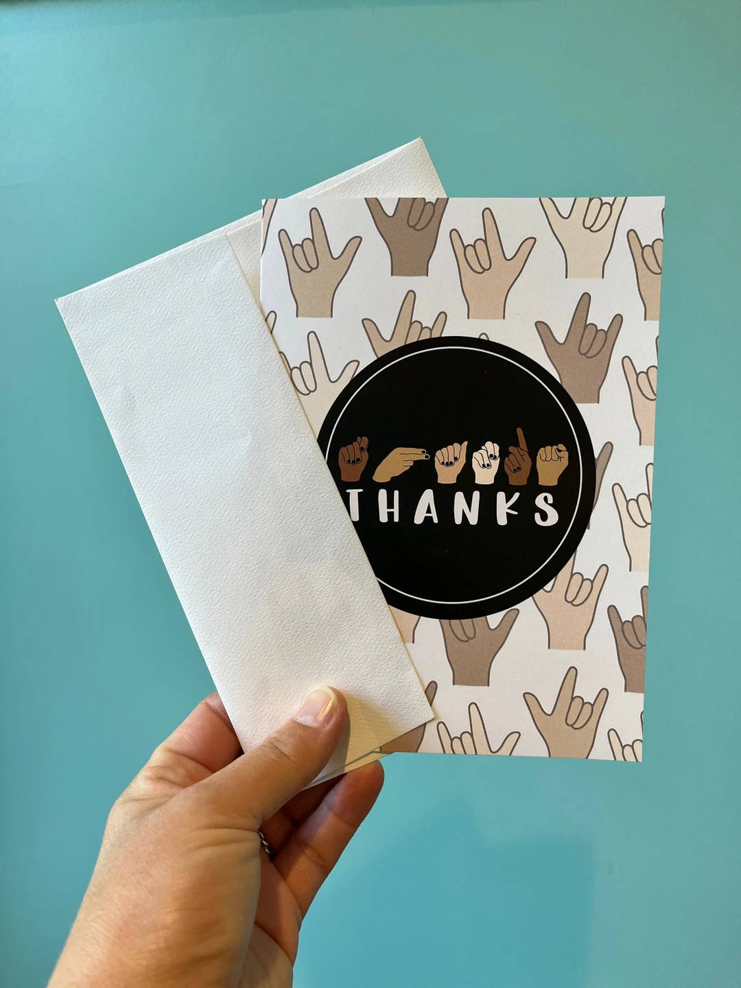 ASL Thank You Cards: Set of 5 Cards I Love You Hands Diverse - Etsy | Etsy (US)