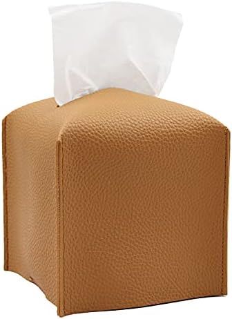 Amazon.com: Livelab Tissue Box Cover, Square Decorative PU Leather Tissue Box Holder Modern Tissu... | Amazon (US)