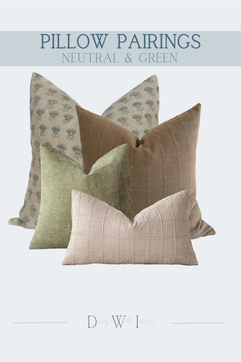 This neutral and green pillow pairing layers earthy tones with subtle texture for a look that feels grounded and refined. A soft botanical print introduces organic movement, while warm camel and sand tones bring depth and balance. The muted olive velvet adds richness, and the tailored plaid lumbar anchors the arrangement with structure.

What makes this combination work is the intentional mix of pattern scale and material contrast. A statement botanical draws the eye, structured textiles provide rhythm, and plush velvet introduces dimension. Together the tones of moss, sand, and warm neutral create a palette that feels calm, natural, and effortlessly layered.

Shop the curated pairing to bring this organic neutral and green palette into your living room or bedroom.

#PillowPairings #GreenAndNeutral #LayeredInteriors #InteriorStyling #OrganicModern 

 #LTKHome