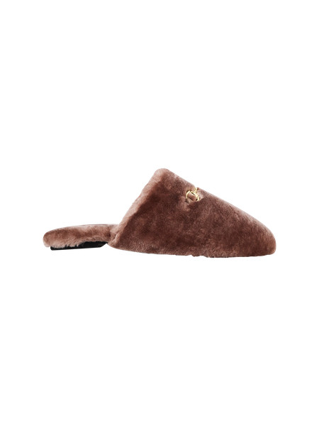 Weekend Collection Horsebit Fuzzy Slide Flat | Ann Taylor