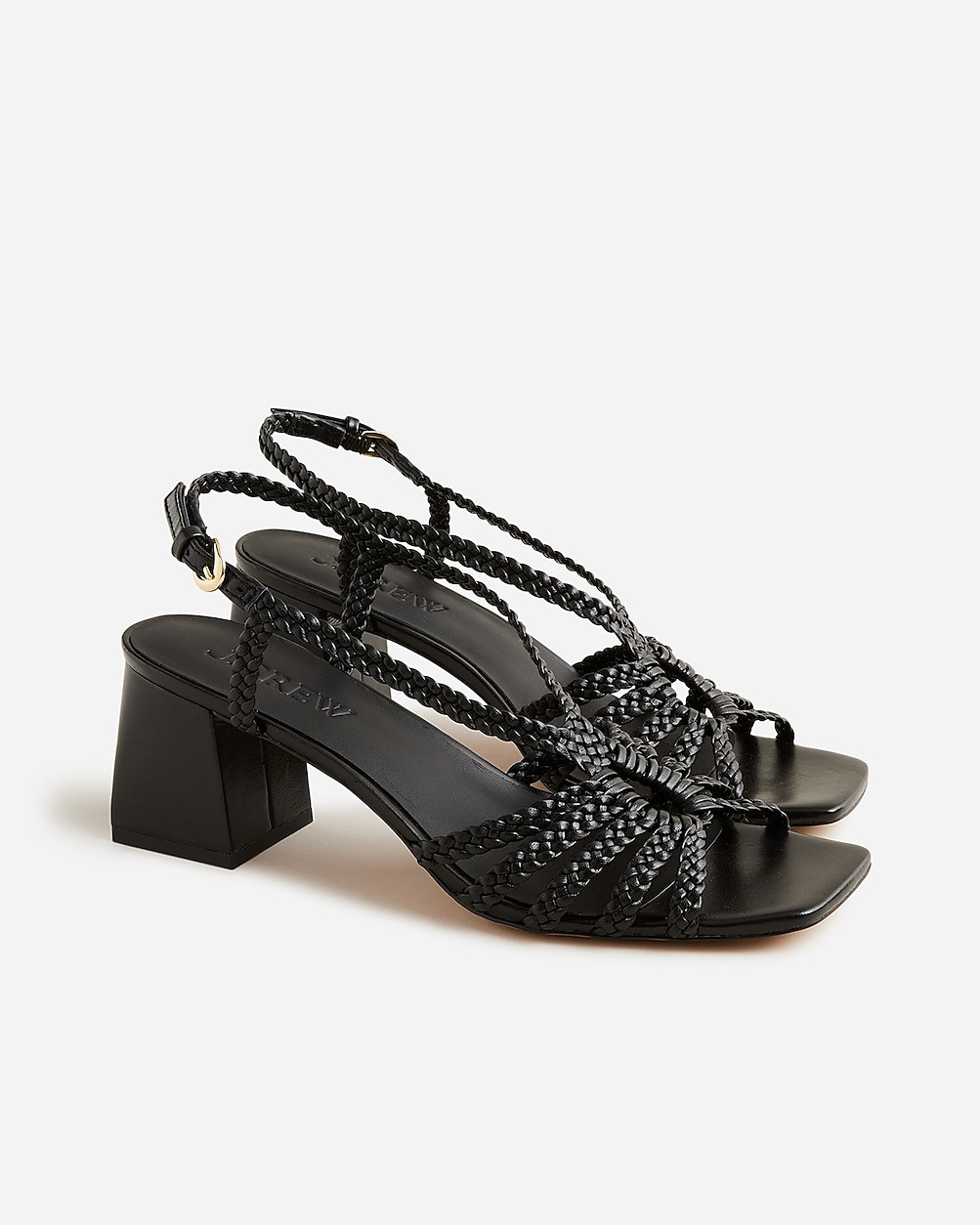 Layne braided sandal heels in leather | J. Crew US