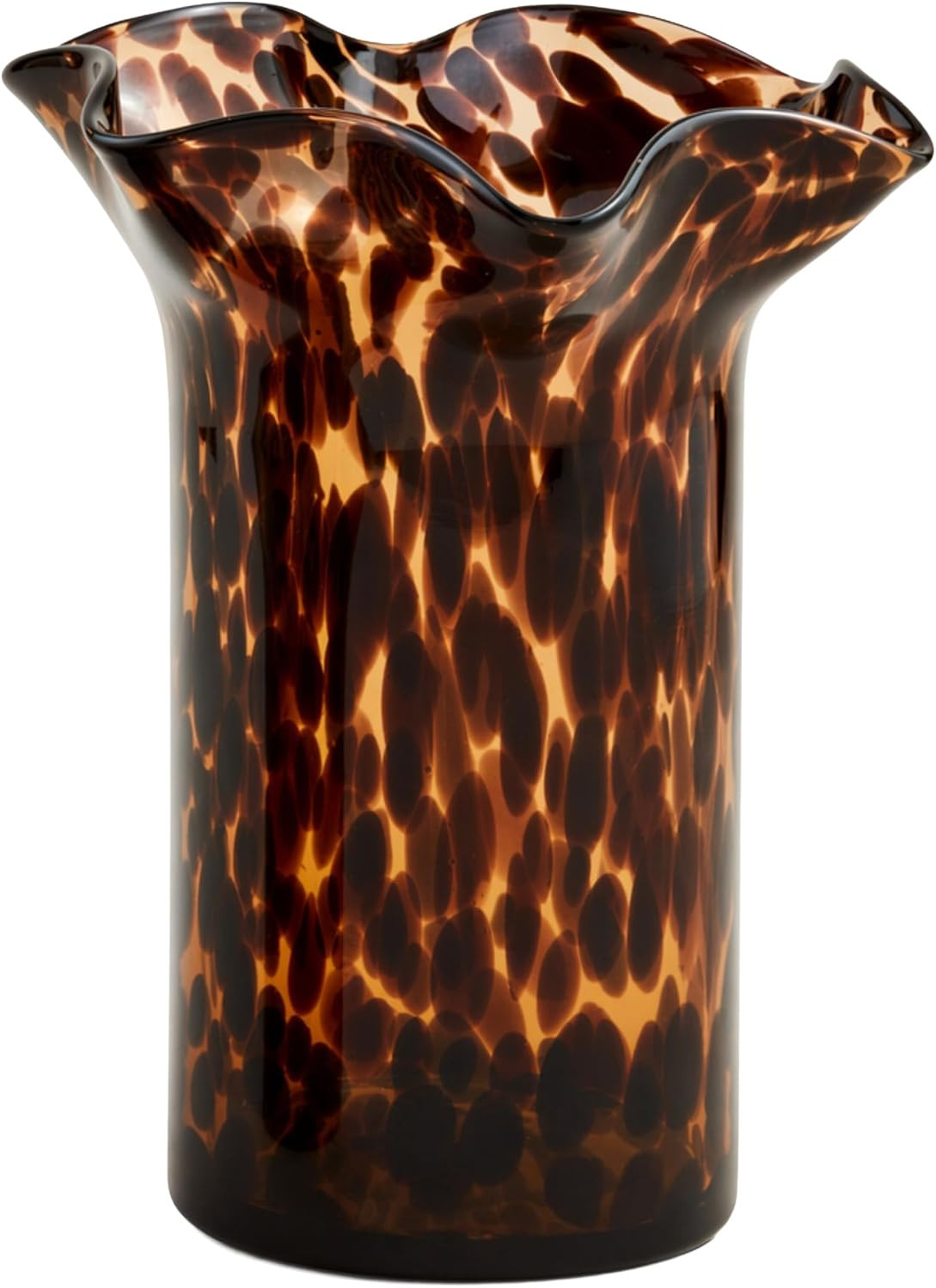 Mud Pie Ruffle Tortoise Glass Vase, Large, 9.5" x 7.25" | Amazon (US)