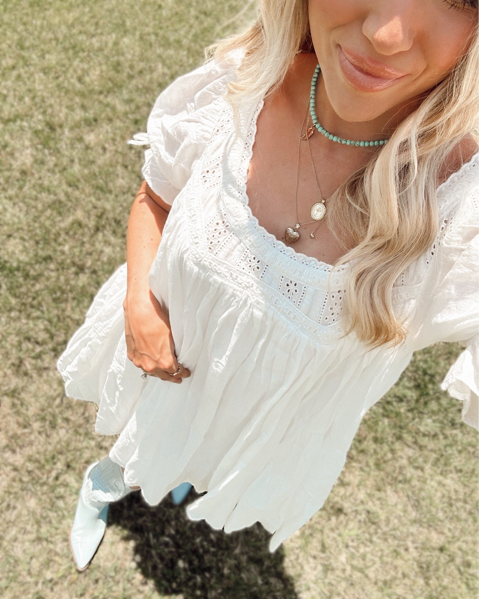 Feminine, flowy -- Yes please 💫 This dreamy white babydoll dress from Nordstrom retails for $148 but is part of the Anniversary Sale for under $100! I love how flattering and versatile it is — bump friendly, postpartum friendly, and just one of those pieces you’ll feel so beautiful in. 🤍

I paired it with my favorite pastel cowgirl boots for a soft western vibe — perfect for church, brunch, or summer photoshoots 🌿

#nsale #nordstromsale #babydolldress #ltkunder100 #ltkdress #westernstyle #momstyle #postpartumfashion #bumpfriendly #summerootd #bohostyle #ltkfinds


Comment SHOP below to receive a DM with the link to this post on my LTK ⬇ https://liketk.it/5i6GZ #ltku #ltkbaby #ltkbump

Follow my LTK @kerstynlemons on the @shop.LTK app to view this post and get my exclusive app-only content!

#liketkit #LTKSaleAlert
@shop.ltk
https://liketk.it/5iaHK 

#LTKBump #LTKootd #LTKgrwm
