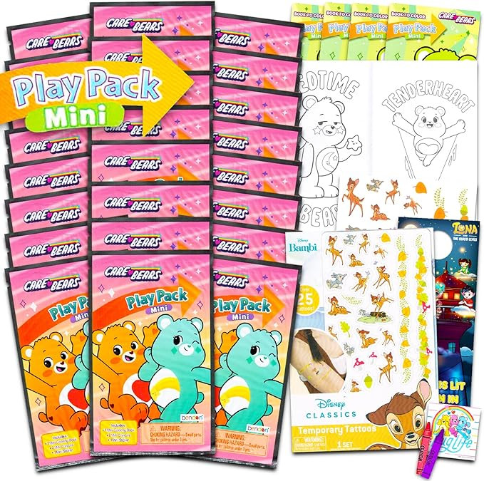Bears Friends Care Mini Party Favors Set for Kids - Bundle with 24 Miniature Care Bears Play Pack... | Amazon (US)