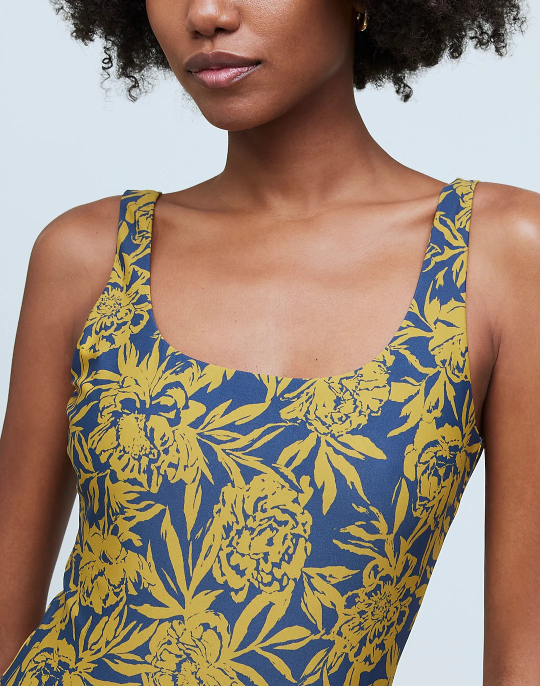 Scoop-Neck One-Piece Swimsuit in Floral | Madewell