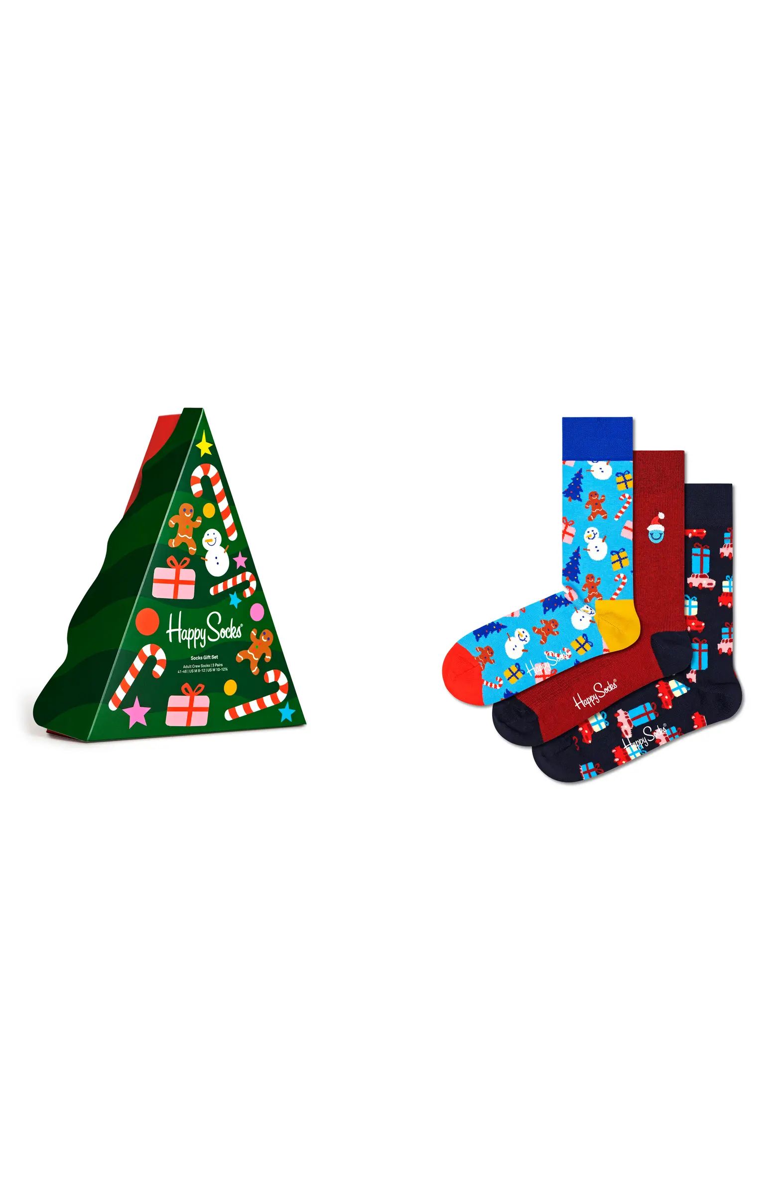 Happy Socks Decoration Time Assorted 3-Pack Cotton Blend Crew Socks Gift Box | Nordstrom | Nordstrom
