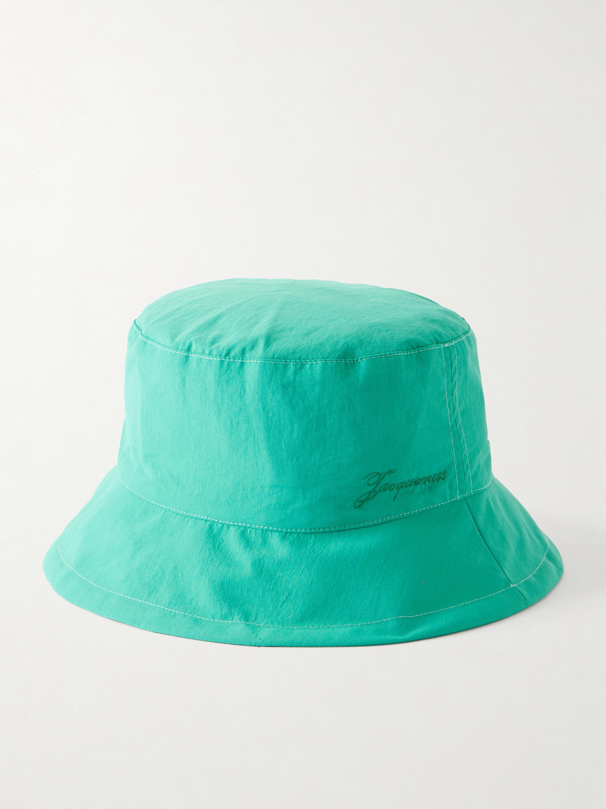 Jacquemus - Le Bob Baluchon Embroidered Shell Bucket Hat - Turquoise - 58 | NET-A-PORTER APAC
