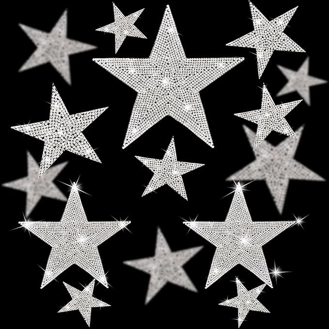 32 Pieces 5 Sizes Iron On Star Patches Adhesive Star Patches Star Shape Appliques Patch DIY for C... | Amazon (US)