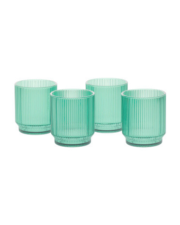 Set Of 4 Stackable Fluted Glasses | TJ Maxx