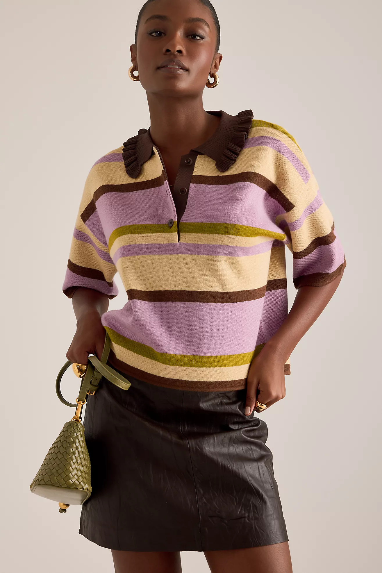 By Anthropologie Gestreiftes Poloshirt aus Wollmischung | Anthropologie (EU)