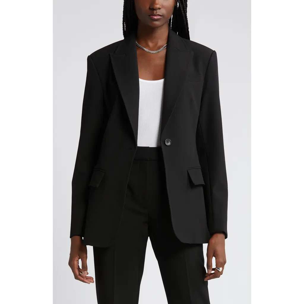 Nordstrom Novelty One-Button Blazer in Black at Nordstrom Rack, Size Small | Nordstrom Rack