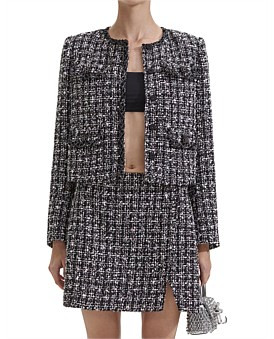 David Jones Self-Portrait Boucle Jacket in Black, Size 12 AU | David Jones (Australia & New Zealand)
