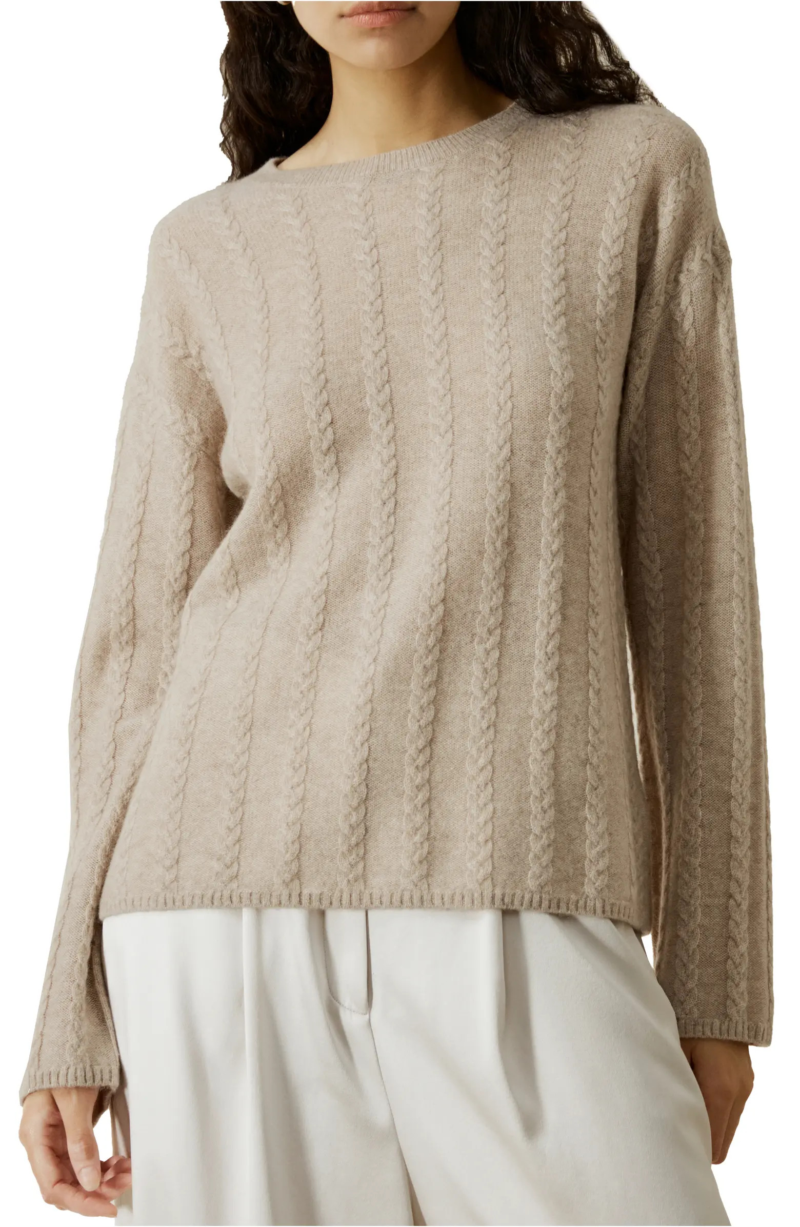 Semi-Sheer Cable-knit Cashmere Sweater | Nordstrom
