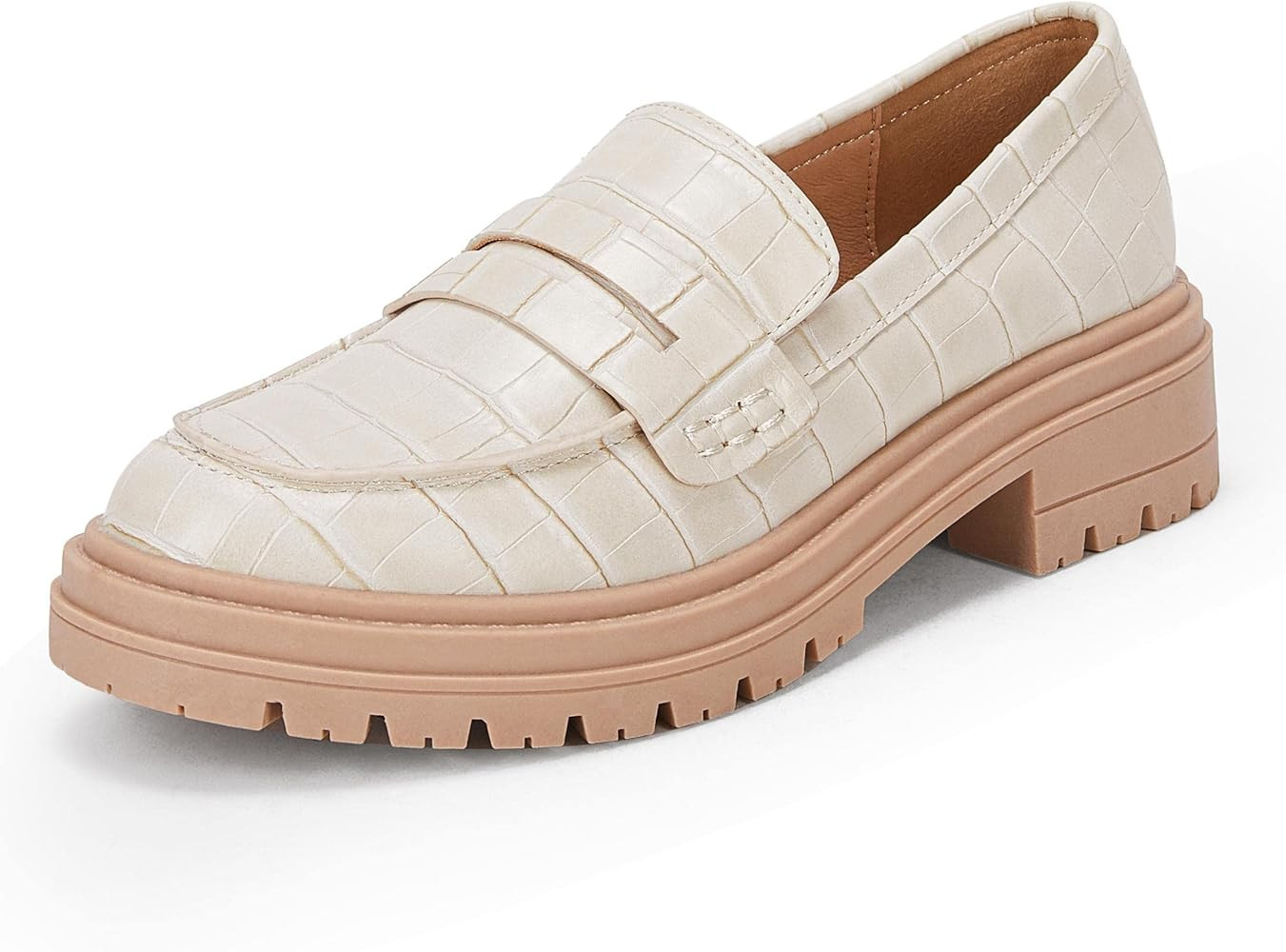 Womens Platform Penny Loafers Comfort Chunky Heel Slip On Round Toe Business Work Dress Shoes | Amazon (US)