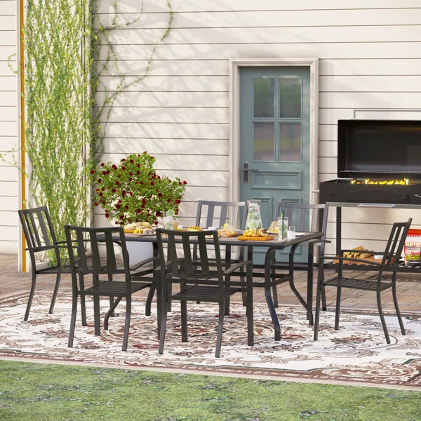 Milnor Rectangular 6 - Person Outdoor Dining Set | Wayfair North America