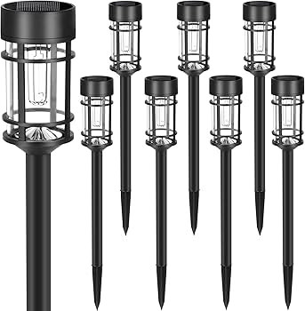 Mancra Solar Pathway Lights, 8 Pack LED Solar Lights Outdoor Waterproof, Glass Metal Garden Light... | Amazon (US)