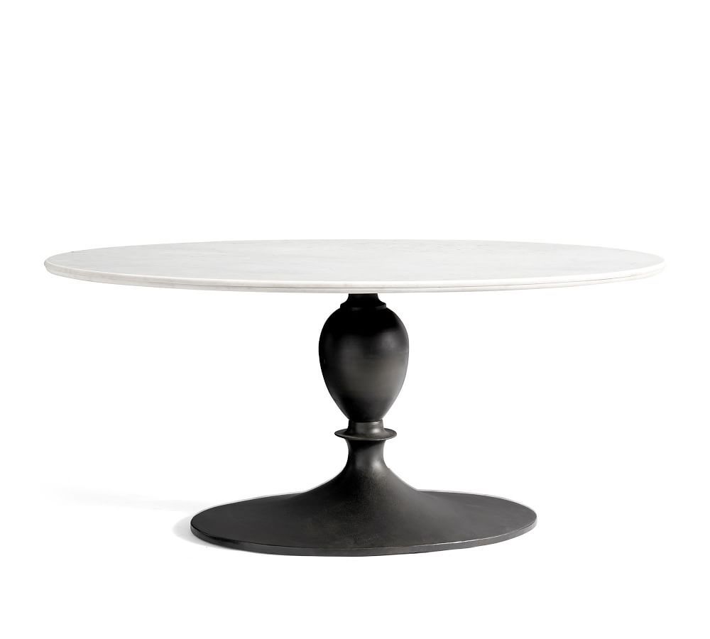 Chapman Oval Marble Pedestal Dining Table | Pottery Barn (US)