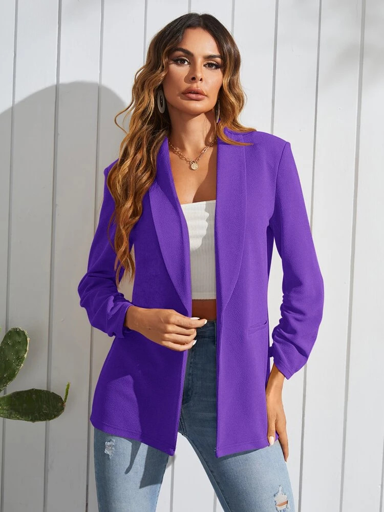 SHEIN Shawl Collar Solid Blazer | SHEIN