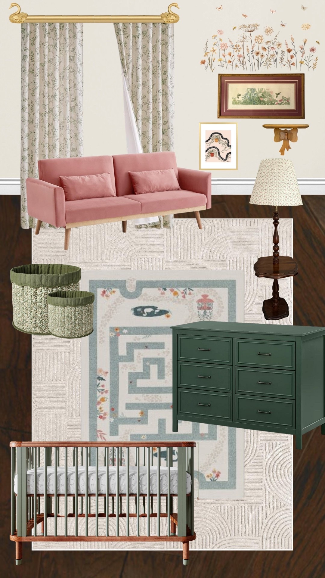 Nursery mood board for Lucky’s room. I feel like I’m playing Barbie Dream House IRL and it’s so fun 

#LTKBump #LTKHome #LTKBaby