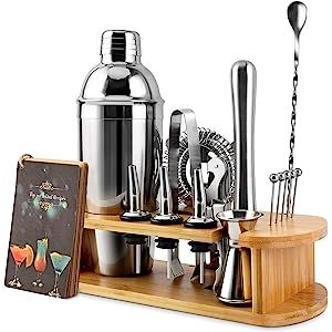 Cocktail Shaker Set, EPTISON 16-Piece Stainless Steel Bartender Kit with Stylish Bamboo Stand & C... | Amazon (US)