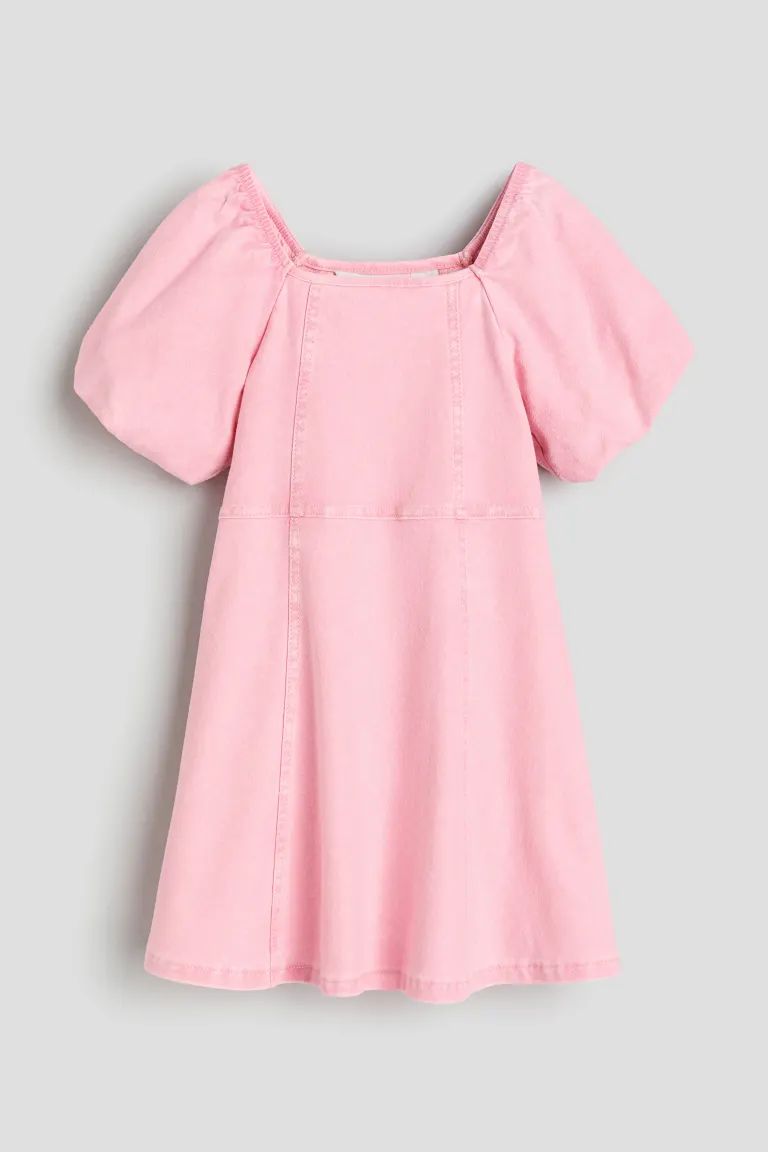 Puff-sleeved Dress - Pink - Kids | H&M US | H&M (US + CA)