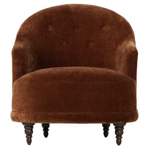 Mariel French Country Rust Velvet Tufted Chair | Kathy Kuo Home