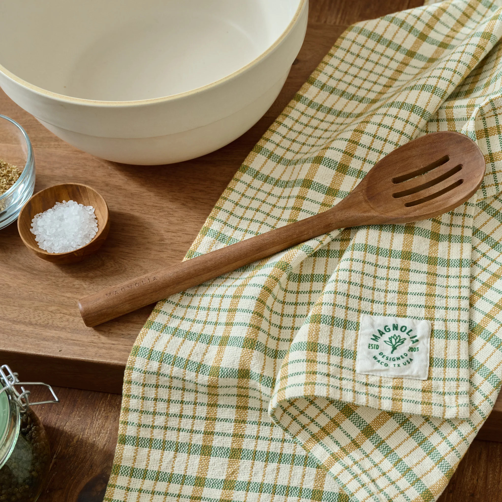 Green Windowpane Plaid Tea Towel | Magnolia