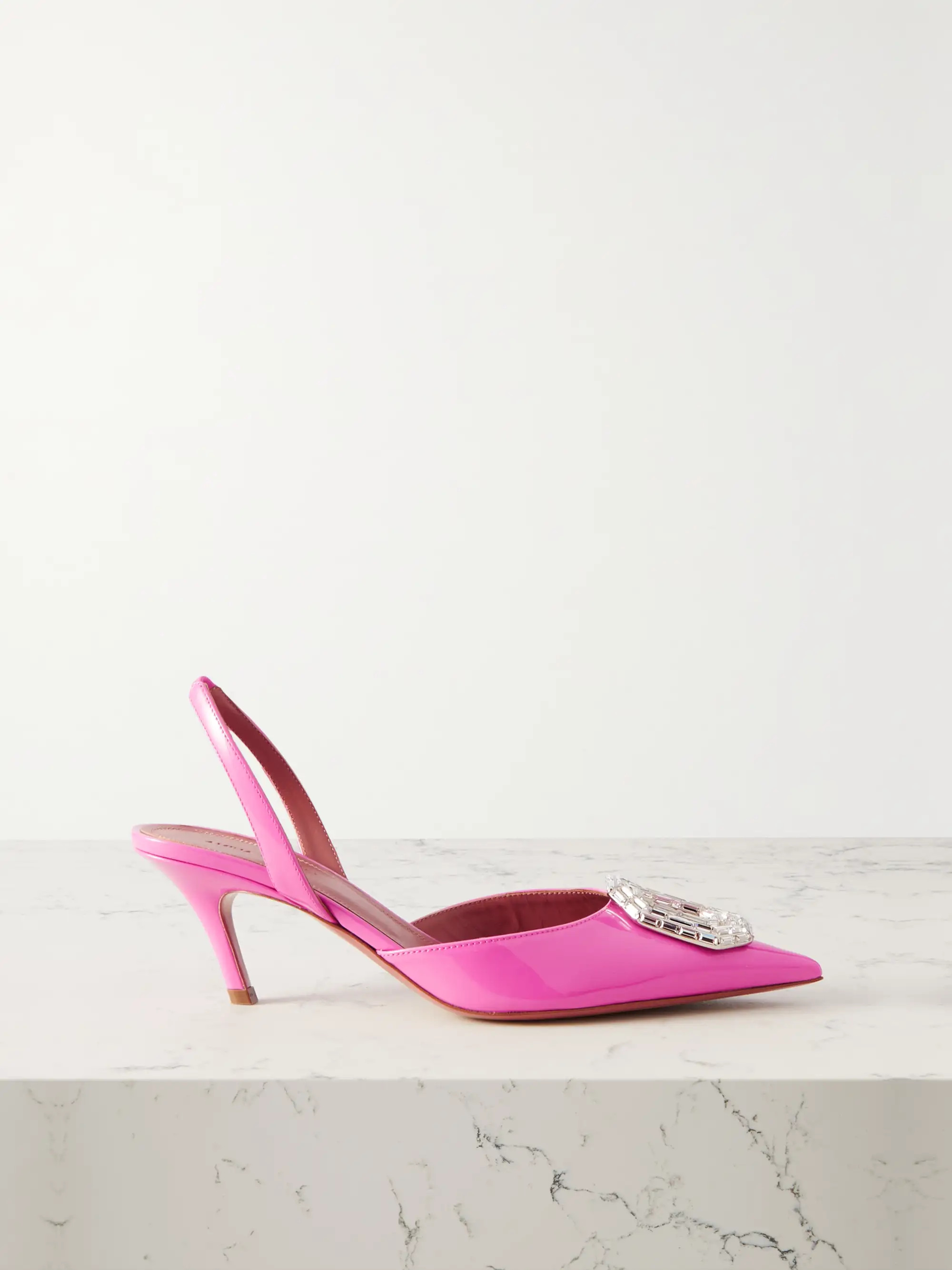 Camelia crystal-embellished patent-leather slingback pumps | NET-A-PORTER APAC