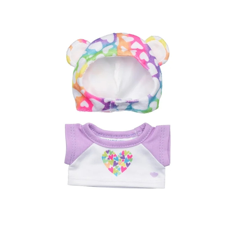 Build-A-Bear Mini Beans® Rainbow Bear Plush Hood & T-Shirt | Walmart (US)