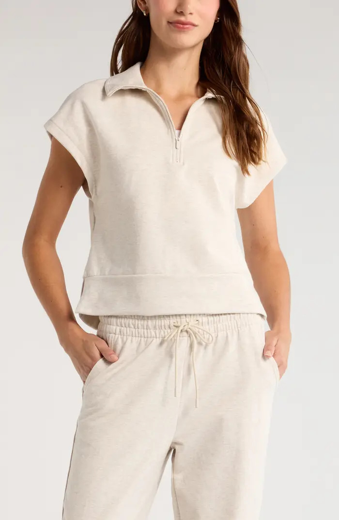 Tempo Terry Half Zip Short Sleeve Sweatshirt | Nordstrom