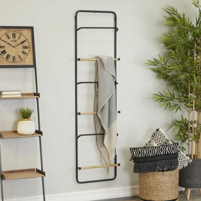 Krisana Black Metal Wall Mounted 6 Rack Towel Holder | Wayfair North America