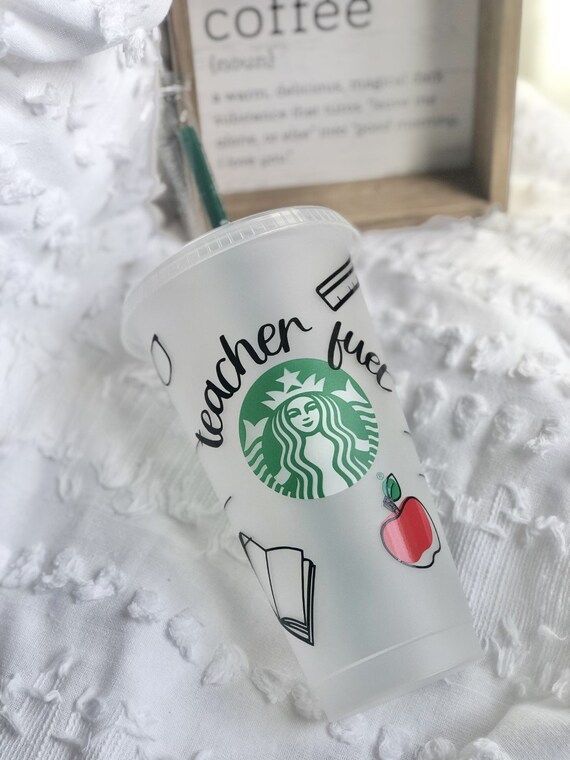 Teacher Starbucks cup | Teacher fuel | Personalized Starbucks Cup | Teacher Gifts | Starbucks ven... | Etsy (US)