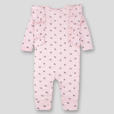 Lamaze Baby Girls' Organic Cotton Heart Romper - Pink | Target