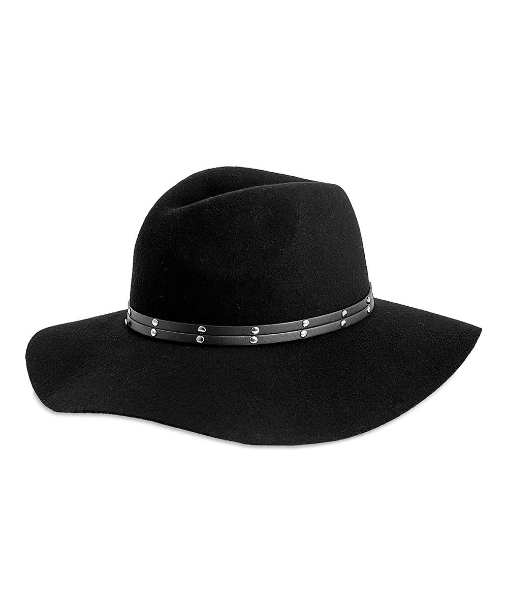 Black Double Stud-Accent Floppy Hat | zulily
