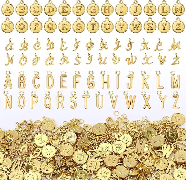 Draupnir Letter Charms for Jewelry Making, 234 Pcs/9 Sets Alphabet charms ABC charms letter 3 sty... | Amazon (US)