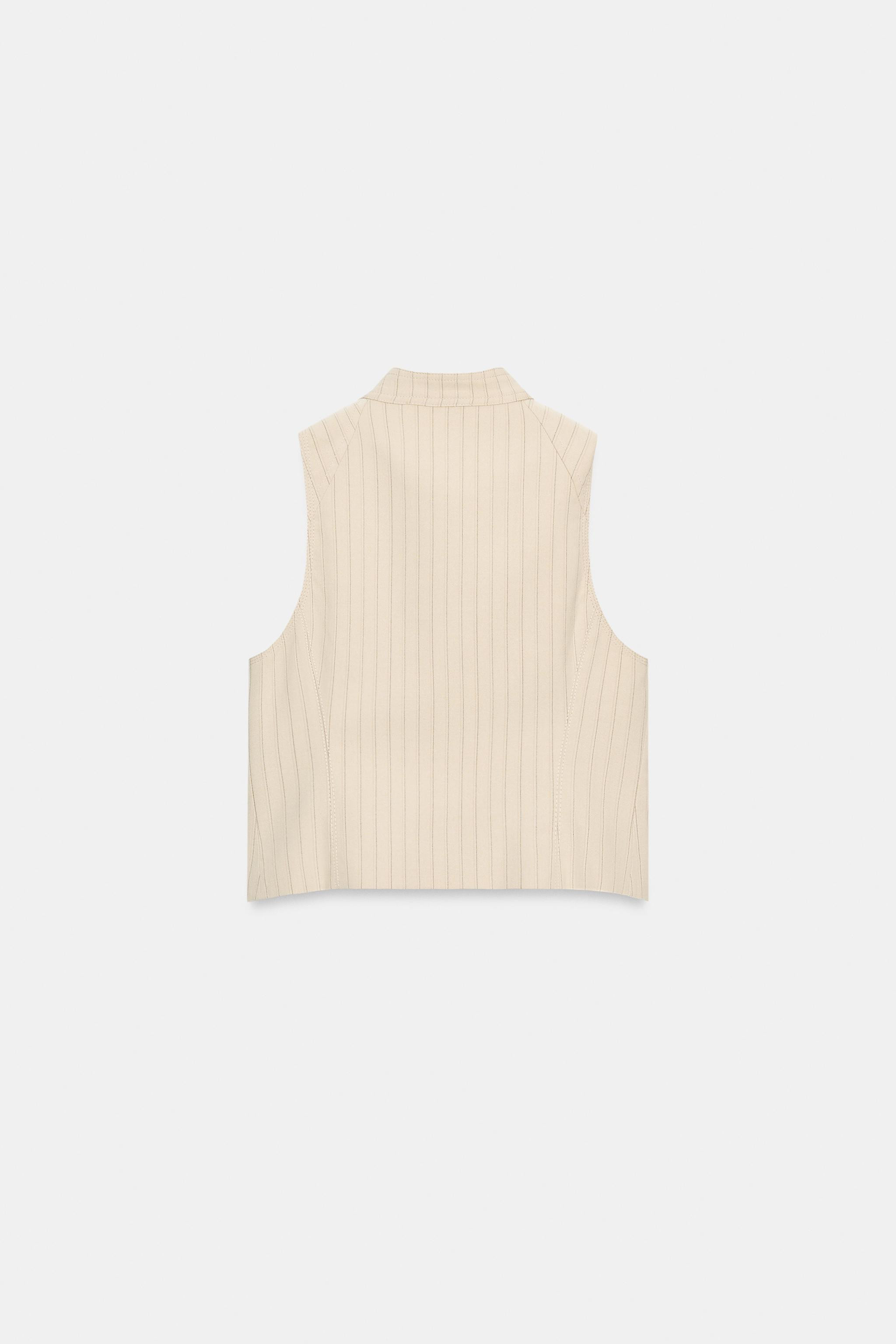 STRIPED ZIP-UP VEST | Zara US
