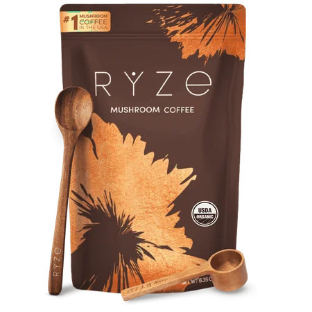 RYZE Mushroom Coffee USDA Organic with 6 Adaptogenic Mushrooms and MCT Oil, Instant Coffee for Better Energy, Focus, Digestion, Immunity, 30 Serving | Walmart (US)