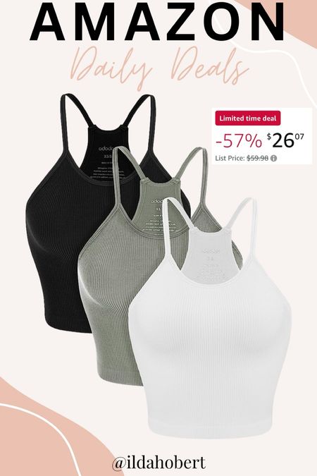 Amazon daily deal - 57% off this three pack of cropped tanks!!😍😍 

Amazon fashion, affordable fashion, spring fashion, summer fashion, spring outfit, summer outfit, vacation outfit, travel outfit

#LTKsalealert #LTKfindsunder50 #LTKstyletip